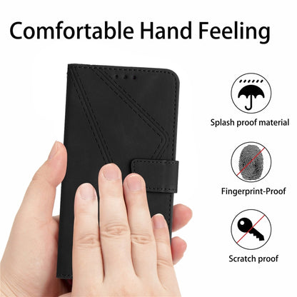 For Xiaomi 13 Stitching Embossed Leather Phone Case(Black) - 13 Cases by buy2fix | Online Shopping UK | buy2fix