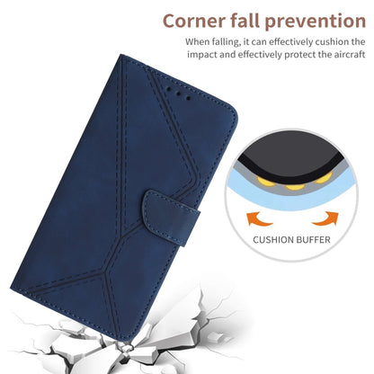 For Xiaomi POCO F4 5G Stitching Embossed Leather Phone Case(Blue) - Xiaomi Cases by buy2fix | Online Shopping UK | buy2fix