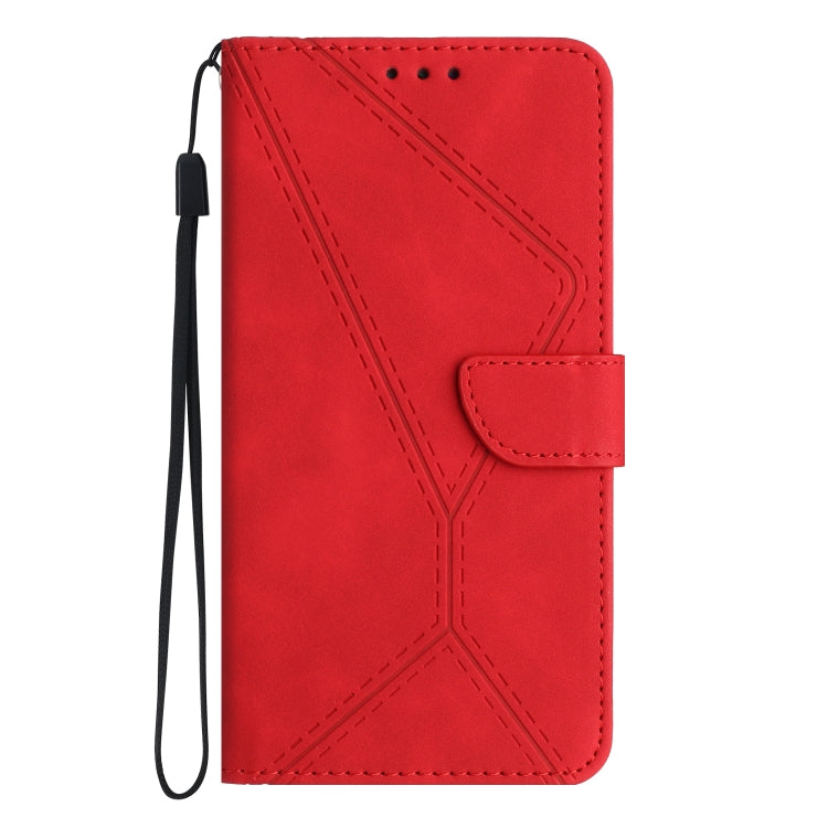 For Xiaomi POCO F5 5G Stitching Embossed Leather Phone Case(Red) - Xiaomi Cases by buy2fix | Online Shopping UK | buy2fix