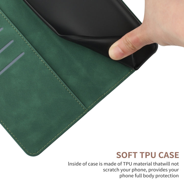 For Xiaomi POCO F5 5G Stitching Embossed Leather Phone Case(Green) - Xiaomi Cases by buy2fix | Online Shopping UK | buy2fix