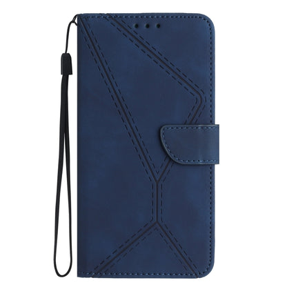 For Xiaomi POCO F5 5G Stitching Embossed Leather Phone Case(Blue) - Xiaomi Cases by buy2fix | Online Shopping UK | buy2fix