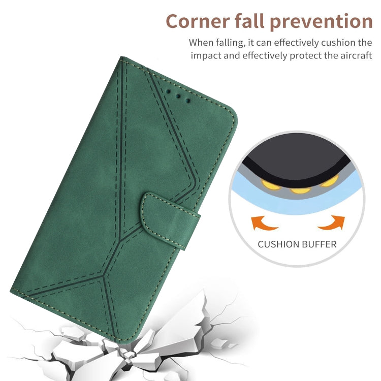 For Xiaomi POCO F5 Pro 5G Stitching Embossed Leather Phone Case(Green) - Xiaomi Cases by buy2fix | Online Shopping UK | buy2fix