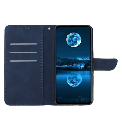 For Xiaomi POCO M5 / M4 5G Stitching Embossed Leather Phone Case(Blue) - Xiaomi Cases by buy2fix | Online Shopping UK | buy2fix