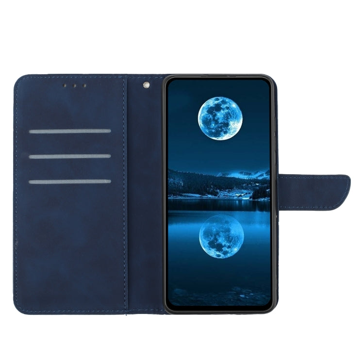 For Xiaomi Redmi 11A Stitching Embossed Leather Phone Case(Blue) - Xiaomi Cases by buy2fix | Online Shopping UK | buy2fix