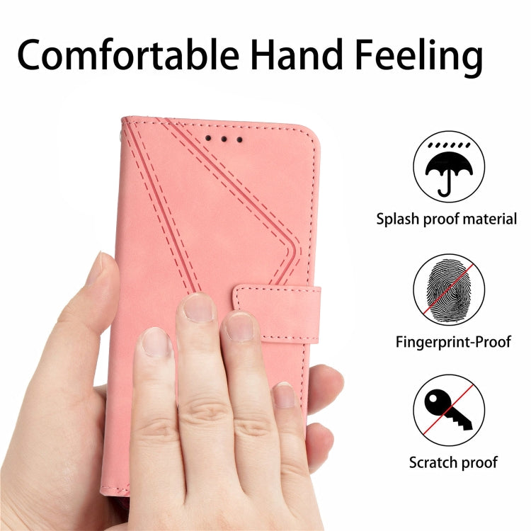 For Xiaomi Redmi A1 / A2 Stitching Embossed Leather Phone Case(Pink) - Xiaomi Cases by buy2fix | Online Shopping UK | buy2fix