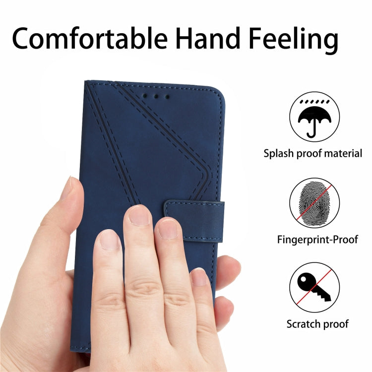 For Xiaomi Redmi Note 12S Stitching Embossed Leather Phone Case(Blue) - Xiaomi Cases by buy2fix | Online Shopping UK | buy2fix