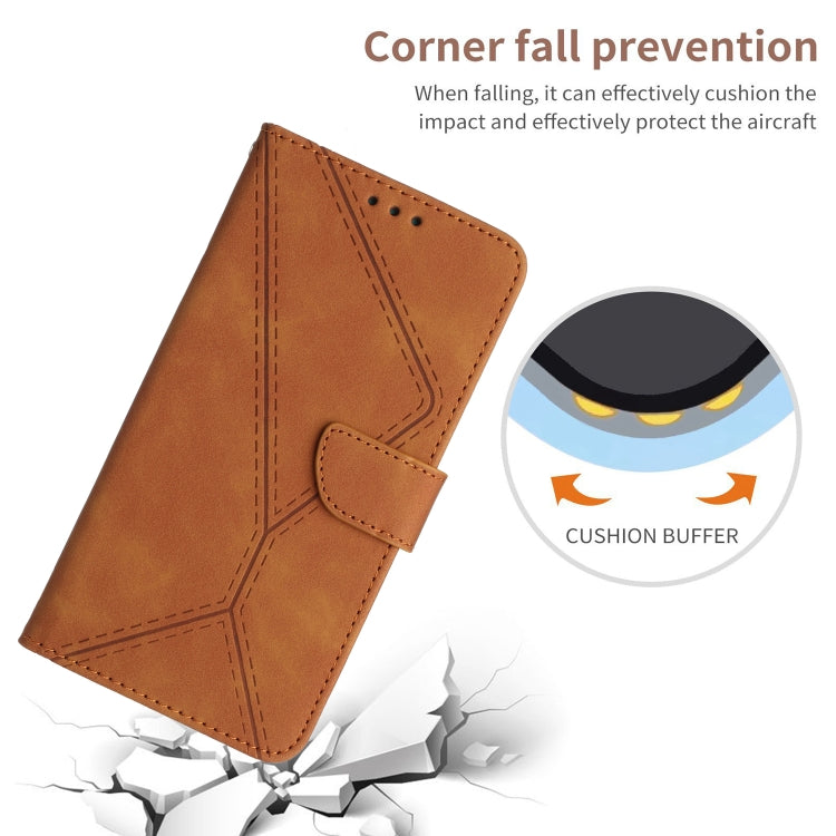 For Xiaomi 12T / 12T Pro Stitching Embossed Leather Phone Case(Brown) - Xiaomi Cases by buy2fix | Online Shopping UK | buy2fix