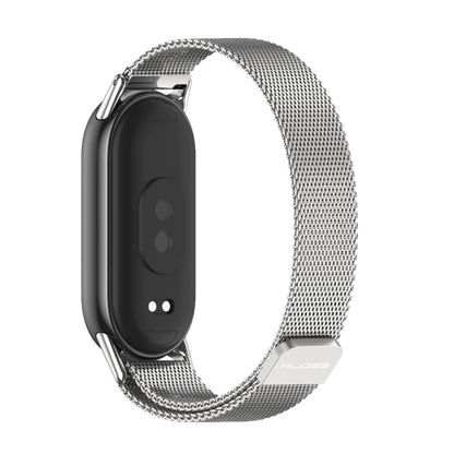 For Xiaomi Mi Band 8 / 9 / 9 NFC Mijobs Milan Magnetic Metal Stainless Steel Watch Band(Silver) - Watch Bands by MIJOBS | Online Shopping UK | buy2fix