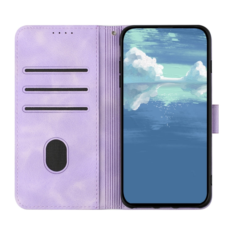 For Honor Magic5 Lite 5G Line Pattern Skin Feel Leather Phone Case(Light Purple) - Honor Cases by buy2fix | Online Shopping UK | buy2fix