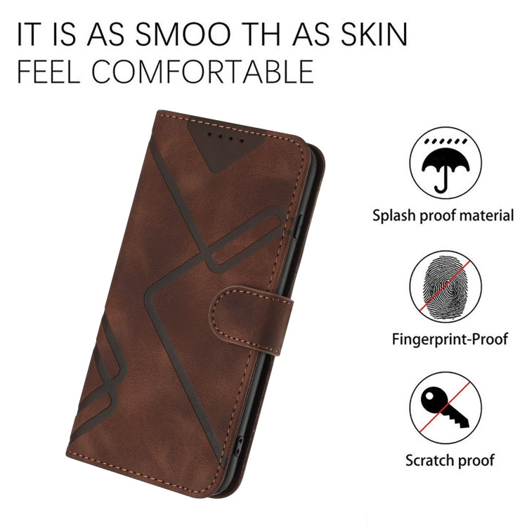 For Honor 20S Russia /20 lite Russia  Line Pattern Skin Feel Leather Phone Case(Coffee) - Honor Cases by buy2fix | Online Shopping UK | buy2fix