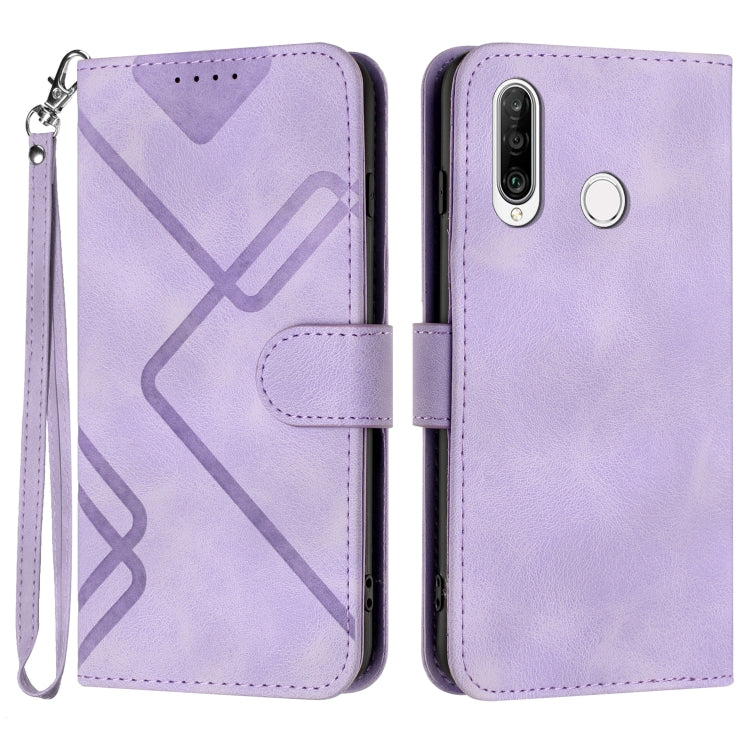 For Honor 20S Russia /20 lite Russia  Line Pattern Skin Feel Leather Phone Case(Light Purple) - Honor Cases by buy2fix | Online Shopping UK | buy2fix