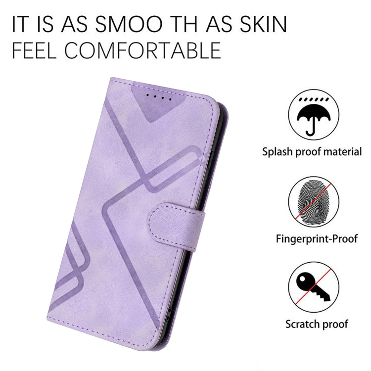 For Honor 70 Line Pattern Skin Feel Leather Phone Case(Light Purple) - Honor Cases by buy2fix | Online Shopping UK | buy2fix