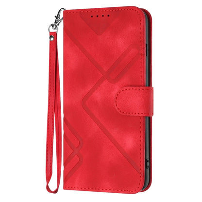 For Honor 70 Pro / 70 Pro+ Line Pattern Skin Feel Leather Phone Case(Red) - Honor Cases by buy2fix | Online Shopping UK | buy2fix