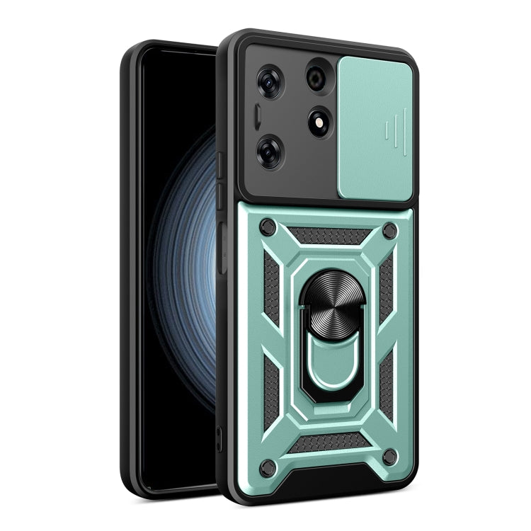 For Tecno Spark 10 Pro Sliding Camera Cover Design TPU+PC Phone Case(Green) - Tecno Cases by buy2fix | Online Shopping UK | buy2fix