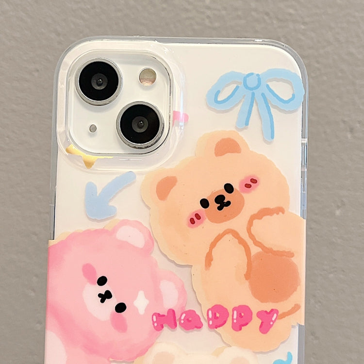 For iPhone 12 IMD Cute Animal Pattern Phone Case(Bear) - iPhone 12 / 12 Pro Cases by buy2fix | Online Shopping UK | buy2fix