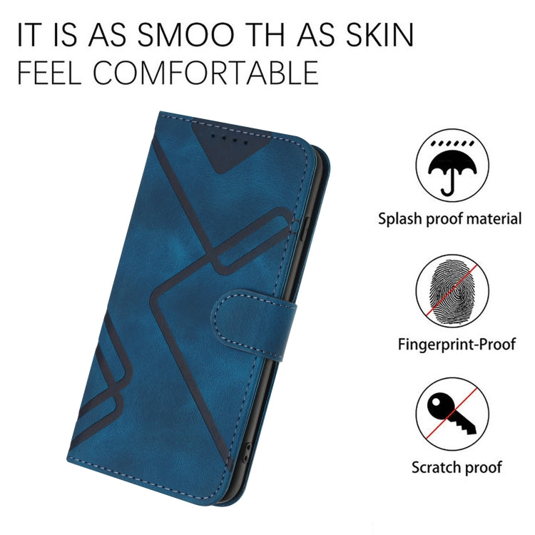 For Samsung Galaxy S20 FE Line Pattern Skin Feel Leather Phone Case(Royal Blue) - Galaxy S20 FE Cases by buy2fix | Online Shopping UK | buy2fix
