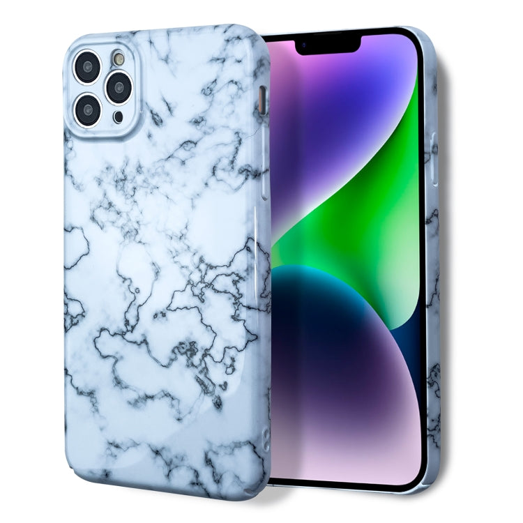 For iPhone 14 Pro Marble Pattern Phone Case(Green White) - iPhone 14 Pro Cases by buy2fix | Online Shopping UK | buy2fix