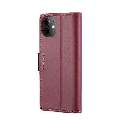 For iPhone 12 mini CaseMe 023 Butterfly Buckle Litchi Texture RFID Anti-theft Leather Phone Case(Wine Red) - iPhone 12 mini Cases by CaseMe | Online Shopping UK | buy2fix