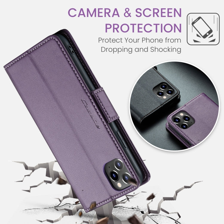 For iPhone 11 Pro CaseMe 023 Butterfly Buckle Litchi Texture RFID Anti-theft Leather Phone Case(Pearly Purple) - iPhone 11 Pro Cases by CaseMe | Online Shopping UK | buy2fix