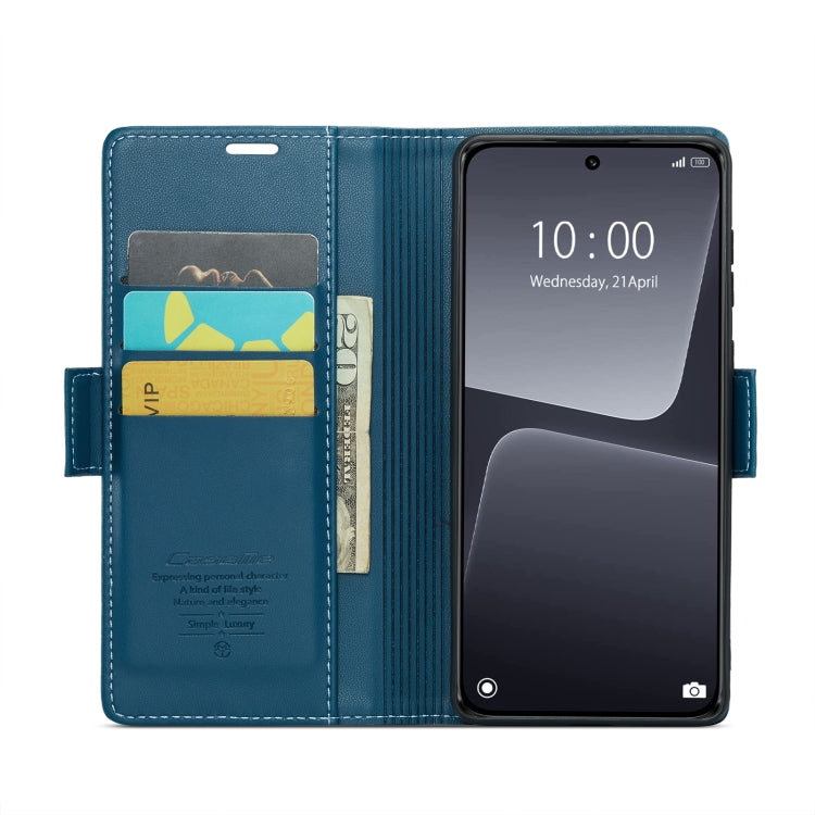 For Xiaomi 13 CaseMe 023 Butterfly Buckle Litchi Texture RFID Anti-theft Leather Phone Case(Blue) - 13 Cases by CaseMe | Online Shopping UK | buy2fix