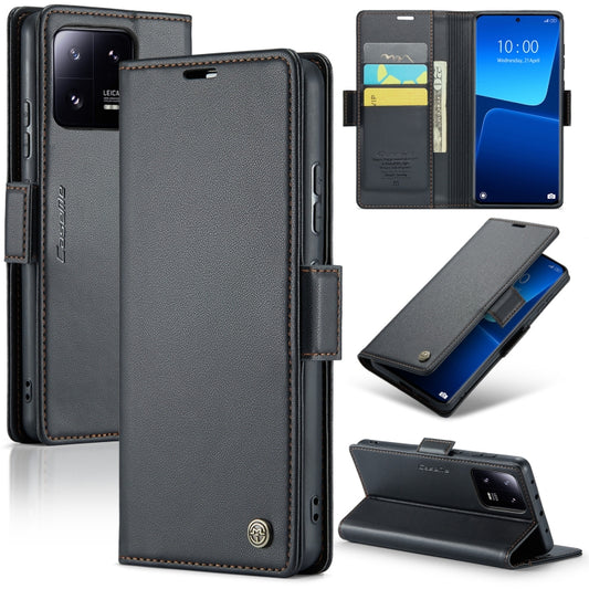 For Xiaomi 13 Pro CaseMe 023 Butterfly Buckle Litchi Texture RFID Anti-theft Leather Phone Case(Black) - 13 Pro Cases by CaseMe | Online Shopping UK | buy2fix