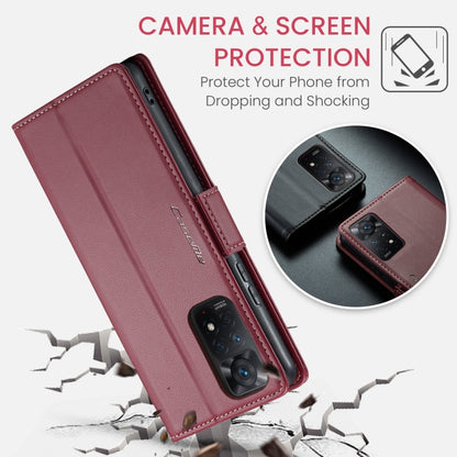 CaseMe 023 Butterfly Buckle Litchi Texture RFID Anti-theft Leather Phone Case For Xiaomi Redmi Note 11 Pro 5G Global/Redmi Note 11 Pro Global(Wine Red) - Redmi Note 11 Pro Case by CaseMe | Online Shopping UK | buy2fix