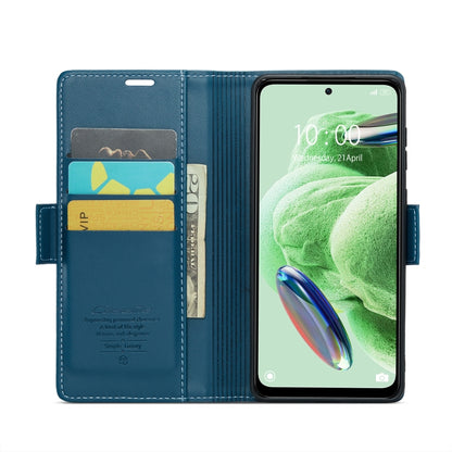 For Xiaomi Poco X5 5G/Redmi Note 12 5G Global CaseMe 023 Butterfly Buckle Litchi Texture RFID Anti-theft Leather Phone Case(Blue) - Xiaomi Cases by CaseMe | Online Shopping UK | buy2fix