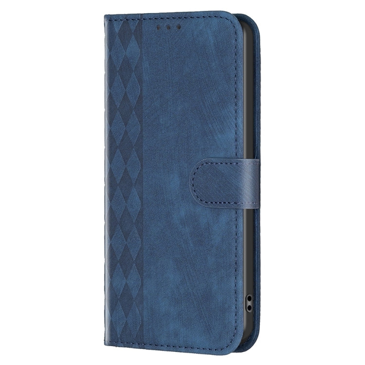 For Xiaomi Redmi 9A Plaid Embossed Leather Phone Case(Blue) - Xiaomi Cases by buy2fix | Online Shopping UK | buy2fix