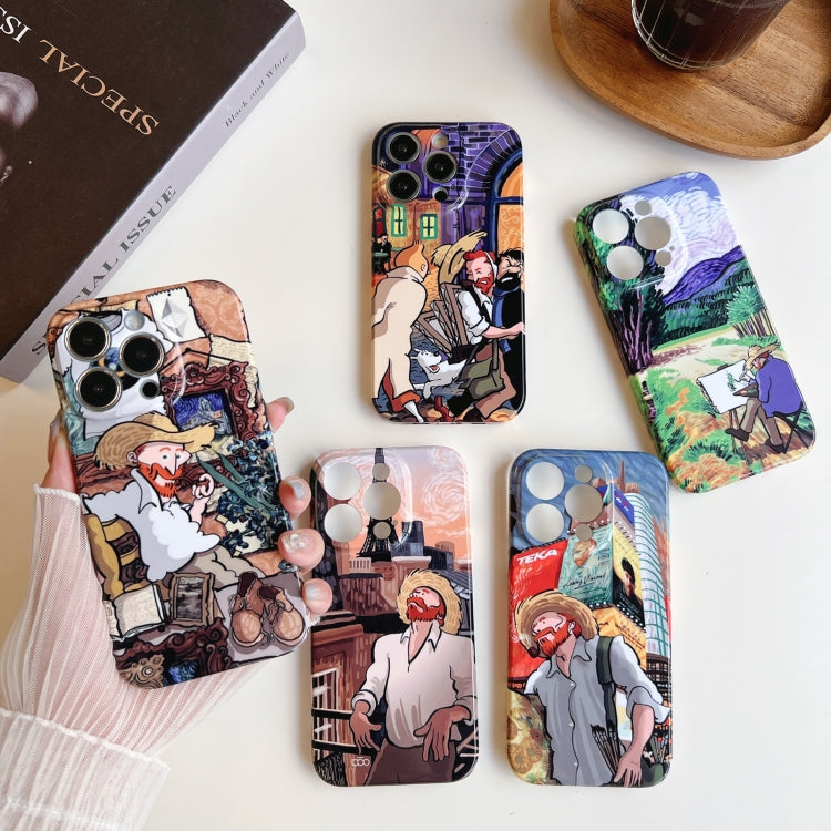 For iPhone 11 Precise Hole Oil Painting Pattern PC Phone Case(Painting) - iPhone 11 Cases by buy2fix | Online Shopping UK | buy2fix