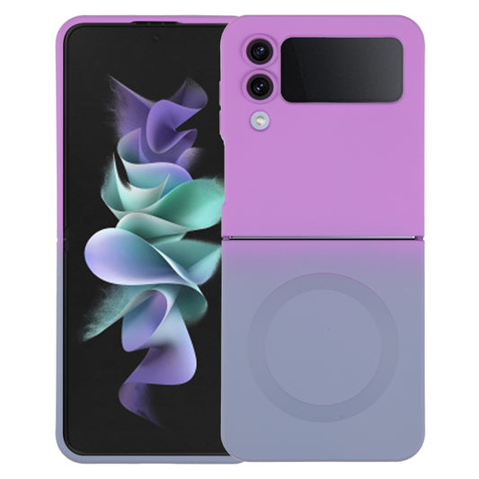 For Samsung Galaxy Z Flip3 5G Liquid TPU Silicone Gradient MagSafe Phone Case(Purple Grey) - Galaxy Phone Cases by buy2fix | Online Shopping UK | buy2fix