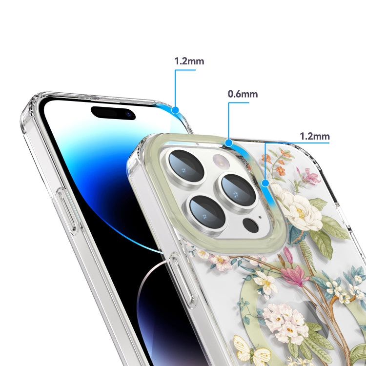 For iPhone 14 Pro Max MagSafe Magnetic TPU Phone Case(Blue Hydrangea Ball) - iPhone 14 Pro Max Cases by buy2fix | Online Shopping UK | buy2fix