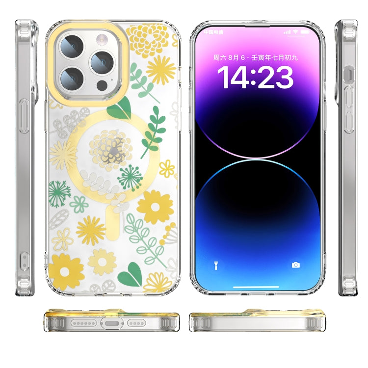 For iPhone 13 Pro Max MagSafe Magnetic TPU Phone Case(Yellow Chrysanthemum) - iPhone 13 Pro Max Cases by buy2fix | Online Shopping UK | buy2fix