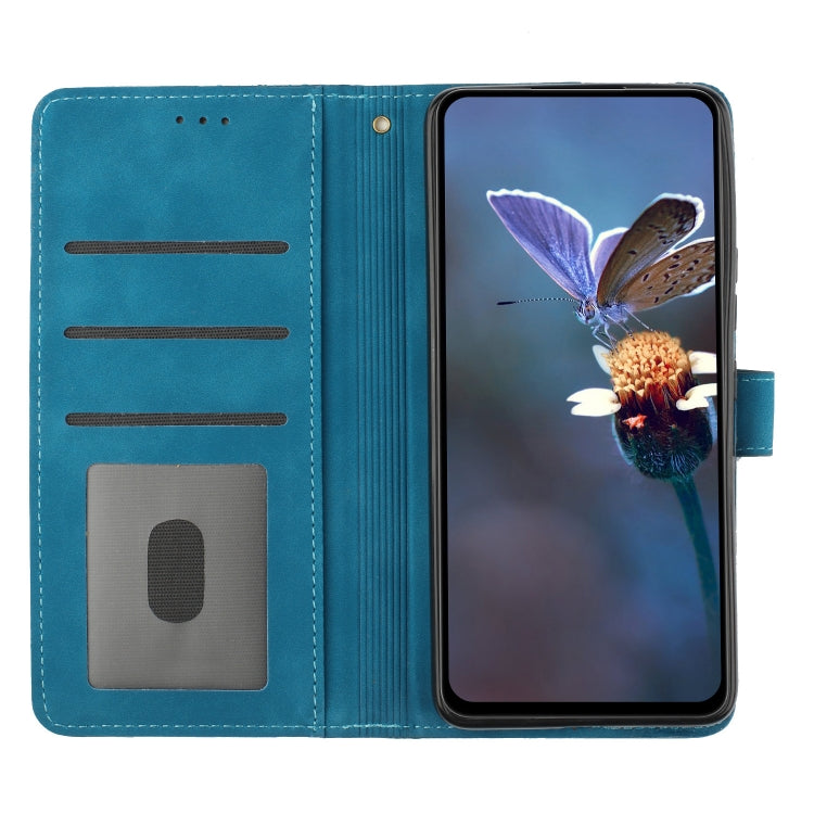 For Xiaomi 11T / 11T Pro Flower Embossing Pattern Leather Phone Case(Blue) - Xiaomi Cases by buy2fix | Online Shopping UK | buy2fix