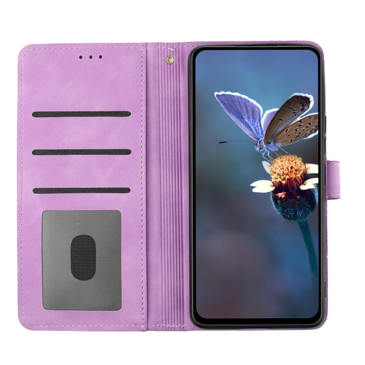 For Xiaomi Redmi Note 11 4G Global / Note 11S Flower Embossing Pattern Leather Phone Case(Purple) - Xiaomi Cases by buy2fix | Online Shopping UK | buy2fix