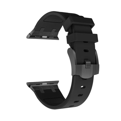 AP Silicone Watch Band For Apple Watch 7 45mm(Black Black) - Watch Bands by buy2fix | Online Shopping UK | buy2fix