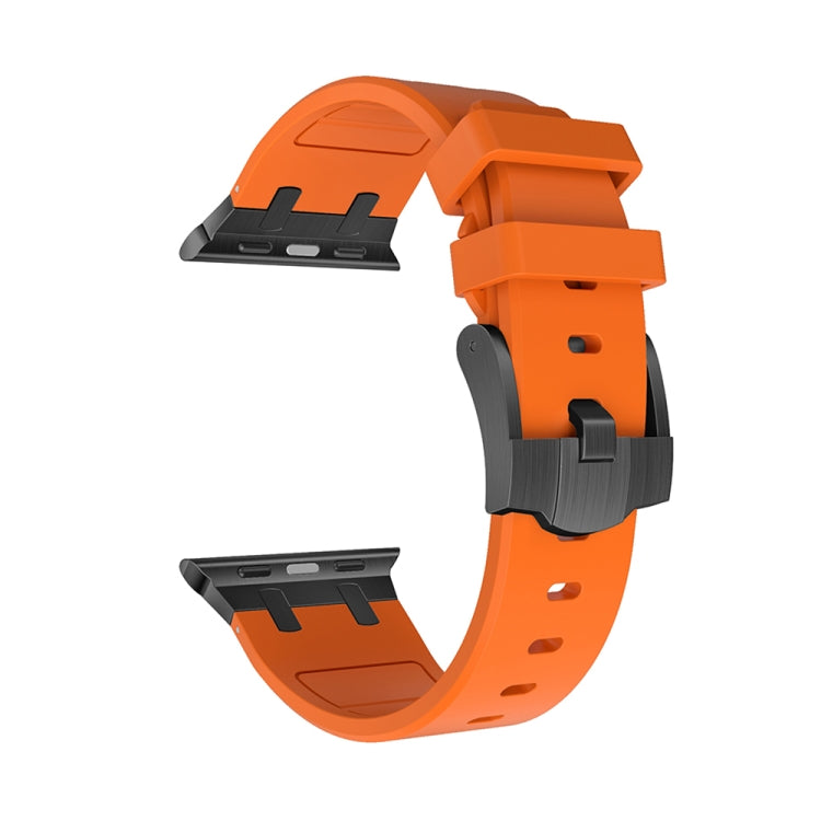 AP Silicone Watch Band For Apple Watch 4 44mm(Black Orange) - Watch Bands by buy2fix | Online Shopping UK | buy2fix