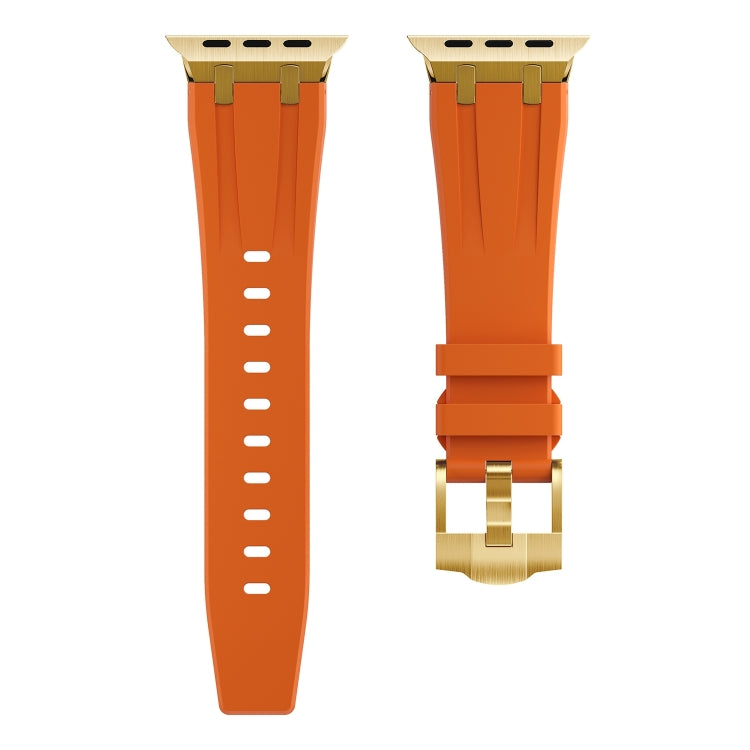 AP Silicone Watch Band For Apple Watch SE 2023 40mm(Gold Orange) - Watch Bands by buy2fix | Online Shopping UK | buy2fix