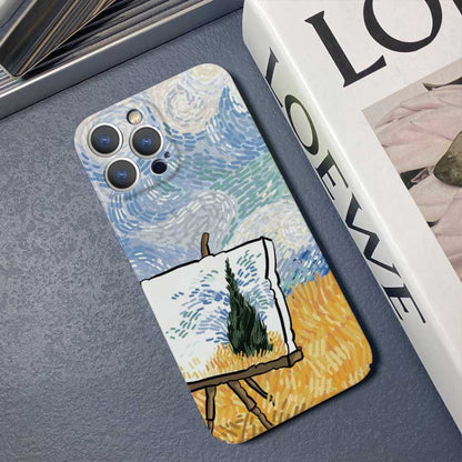 For iPhone 13 Pro Precise Hole Oil Painting Pattern PC Phone Case(Landscape Painting) - iPhone 13 Pro Cases by buy2fix | Online Shopping UK | buy2fix