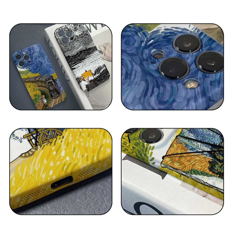 For iPhone SE 2022 / 2020 / 8 / 7 Precise Hole Oil Painting Pattern PC Phone Case(Evening Breeze) - iPhone SE 2022 / 2020 / 8 / 7 Cases by buy2fix | Online Shopping UK | buy2fix