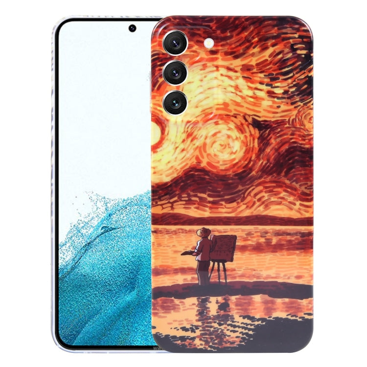 For Samsung Galaxy S22 5G Precise Hole Oil Painting Pattern PC Phone Case(Sunset) - Galaxy S22 5G Cases by buy2fix | Online Shopping UK | buy2fix