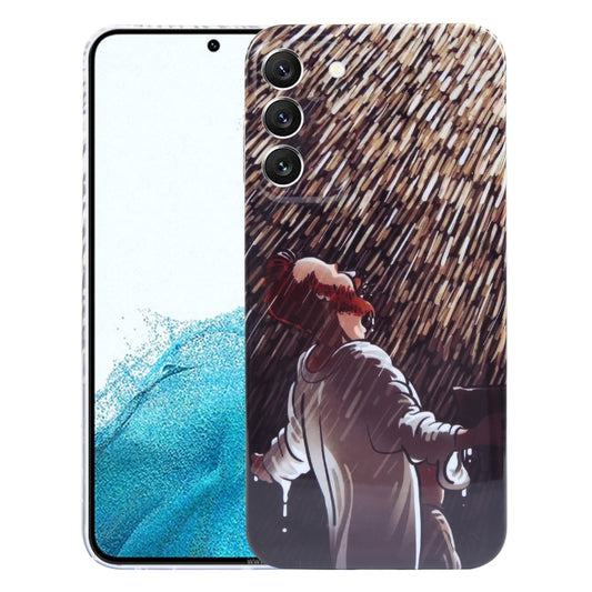 For Samsung Galaxy S22 5G Precise Hole Oil Painting Pattern PC Phone Case(Rain) - Galaxy S22 5G Cases by buy2fix | Online Shopping UK | buy2fix