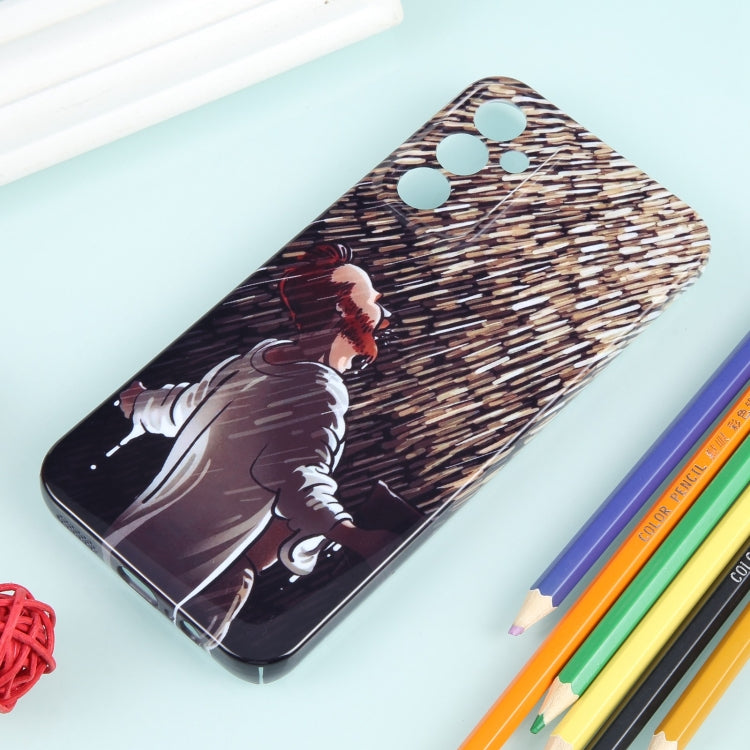 For Samsung Galaxy A34 5G Precise Hole Oil Painting Pattern PC Phone Case(Rain) - Galaxy Phone Cases by buy2fix | Online Shopping UK | buy2fix