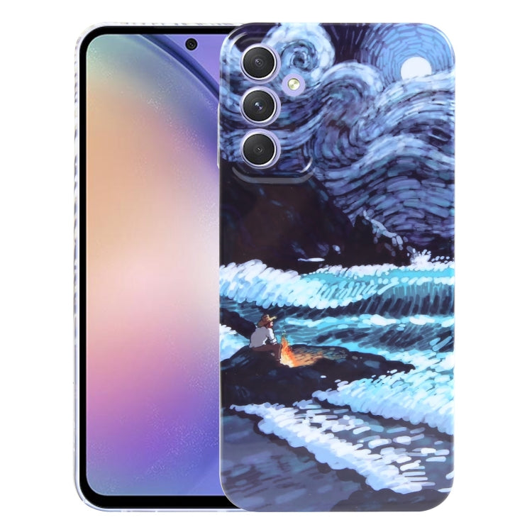 For Samsung Galaxy A54 5G Precise Hole Oil Painting Pattern PC Phone Case(Sea Wave) - Galaxy Phone Cases by buy2fix | Online Shopping UK | buy2fix