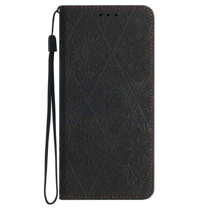 For Samsung Galaxy S21 5G Ethnic Embossed Adsorption Leather Phone Case(Black) - Galaxy S21 5G Cases by buy2fix | Online Shopping UK | buy2fix