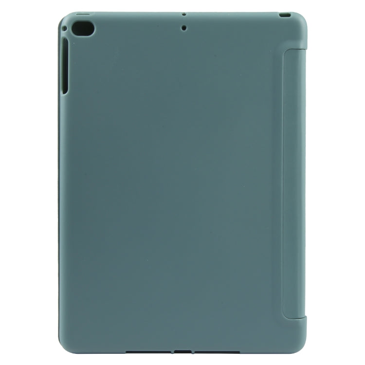 For iPad 9.7 2018 & 2017 / Air / Air2 GEBEI 3-folding Holder Shockproof Flip Leather Tablet Case(Dark Green) - iPad 9.7 (2018) & (2017) Cases by GEBEI | Online Shopping UK | buy2fix