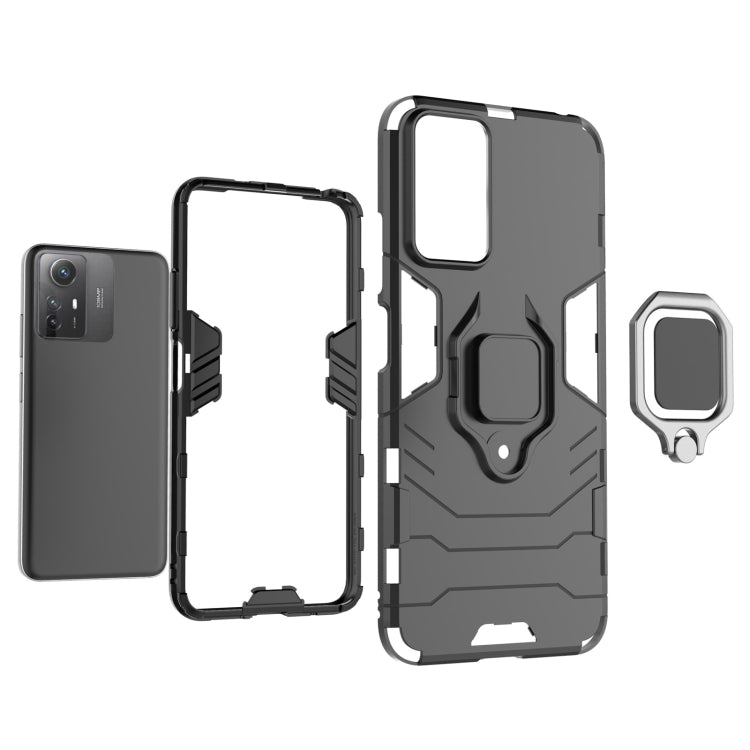 For Xiaomi Redmi Note 12S 4G Magnetic Ring Holder PC + TPU Phone Case(Black) - Xiaomi Cases by buy2fix | Online Shopping UK | buy2fix