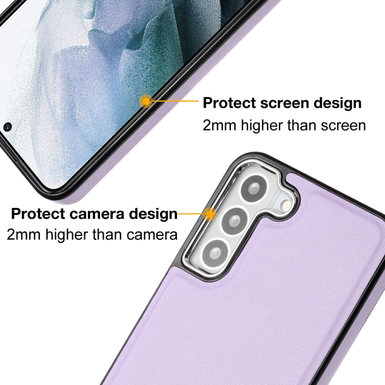 For Samsung Galaxy S22+ 5G Leather Texture Full Coverage Phone Case(Purple) - Galaxy S22+ 5G Cases by buy2fix | Online Shopping UK | buy2fix