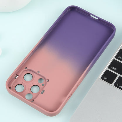 For iPhone 11 Gradient Starry Silicone Phone Case with Lens Film(Pink Purple) - iPhone 11 Cases by buy2fix | Online Shopping UK | buy2fix