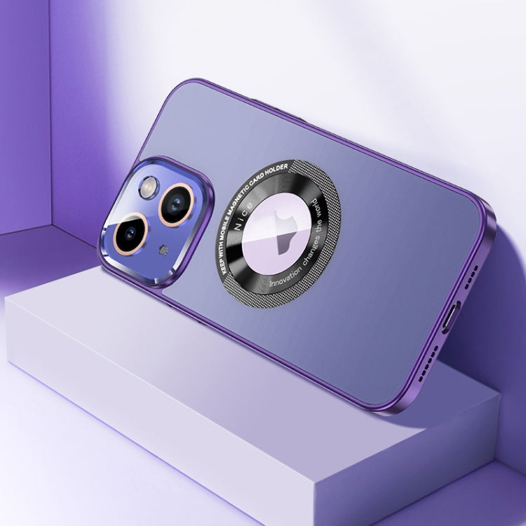 For iPhone 14 CD Texture MagSafe Magnetic Phone Case(Dark Purple) - iPhone 14 Cases by buy2fix | Online Shopping UK | buy2fix