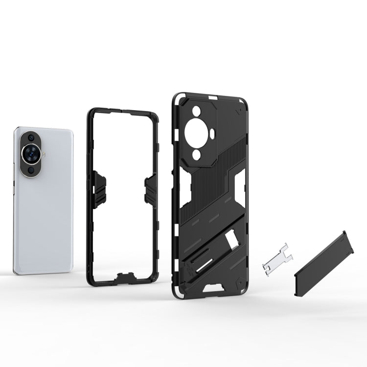 For Huawei nova 11 Pro 4G Punk Armor 2 in 1 PC + TPU Phone Case with Holder(Black) - Huawei Cases by buy2fix | Online Shopping UK | buy2fix